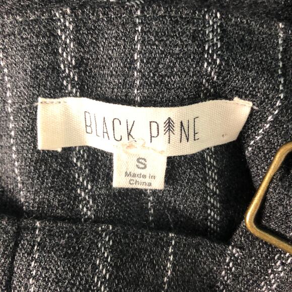 Black Pine Striped Charcoal Overalls S - Picture 2 of 12